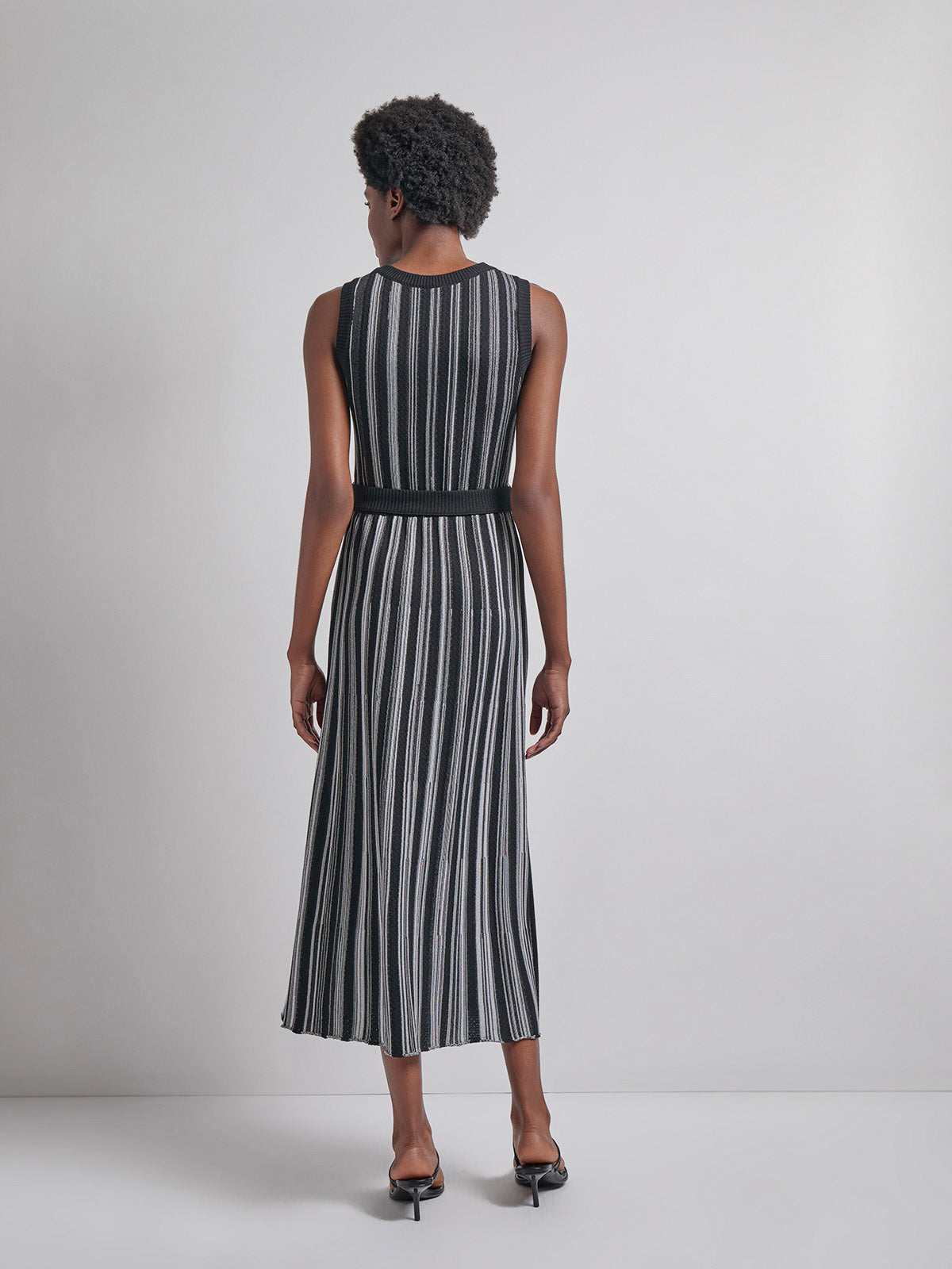 Sleeveless Soft Ribbed Knit Belted Maxi Dress - Modern Fit