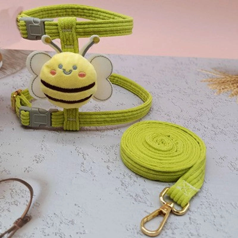 Dog Leash Cat Harness Vest Style Small Dog Chain Teddy Corgi Walking Collar Necklace Durable Nylon Material