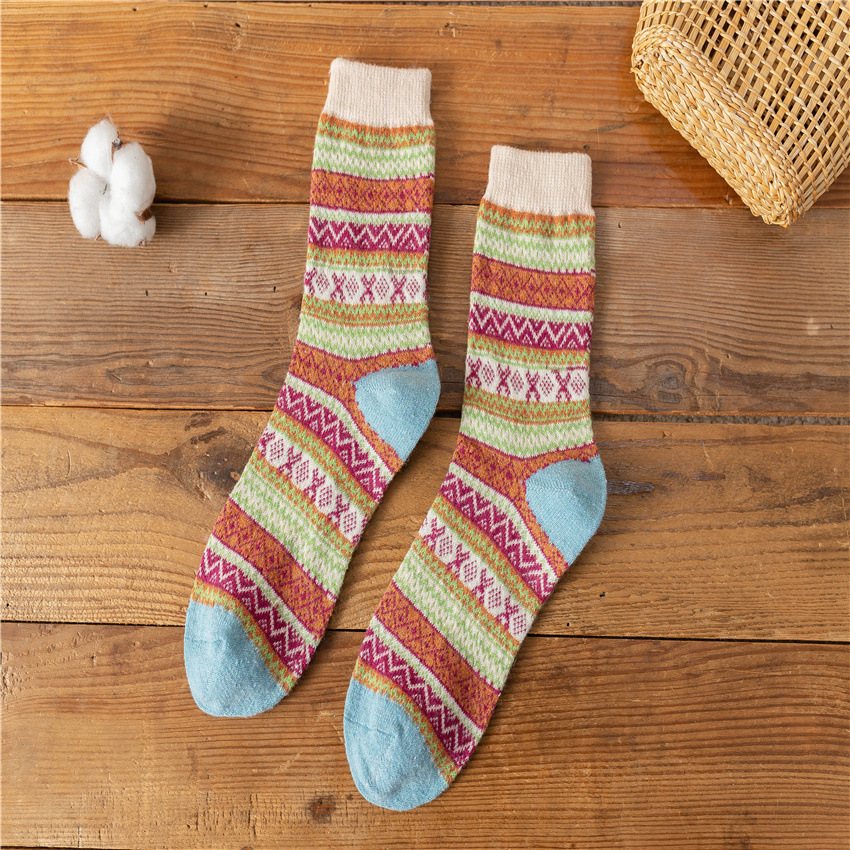 Retro Rabbit Wool Ethnic Style Mid Tube Socks