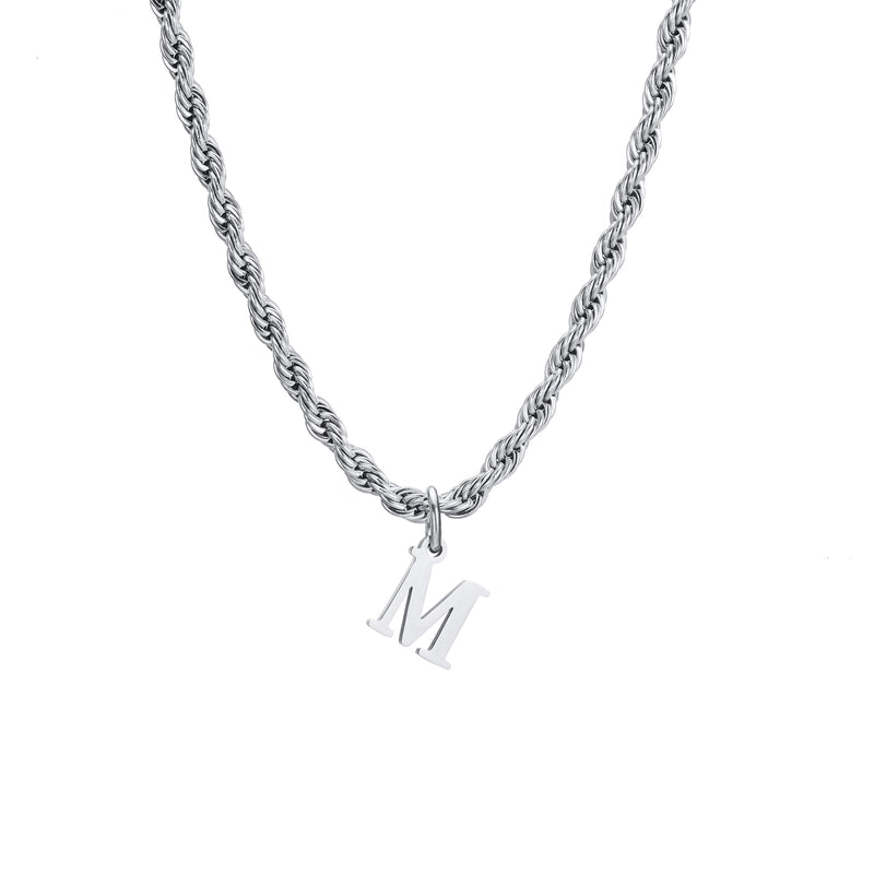 Minimalist Letter Stainless Steel Gold Plated Pendant Necklace