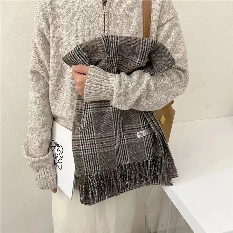 Women's Basic Stripe Viscose Fiber Scarf