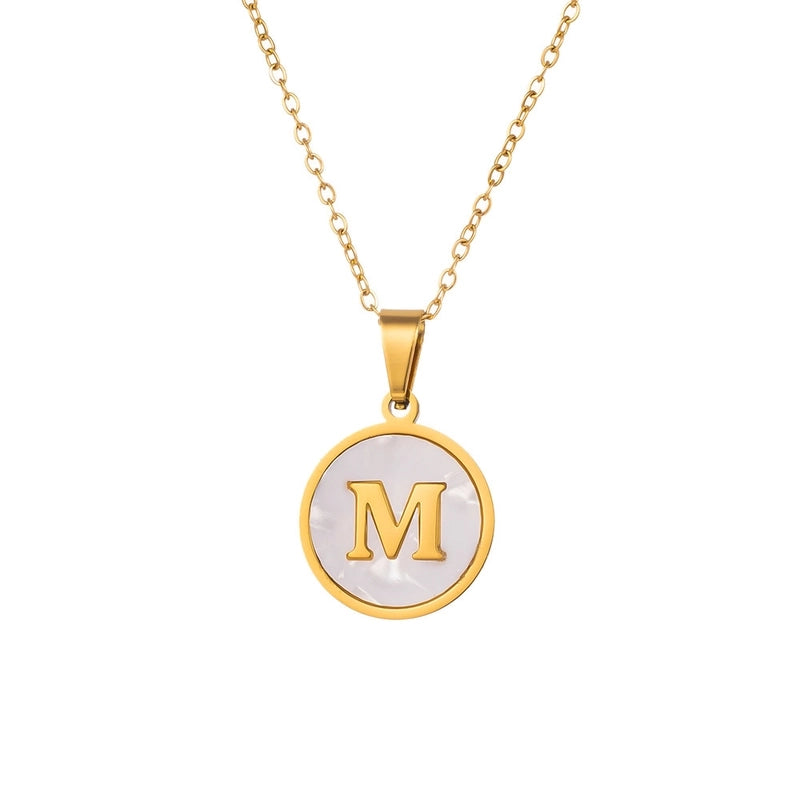 Minimalist Letter Titanium Steel Pendant Necklace
