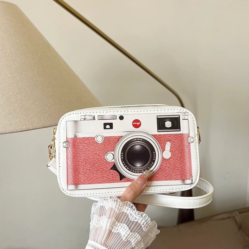 Women's Medium Canvas Camera Vintage Style Zipper Camera Bag