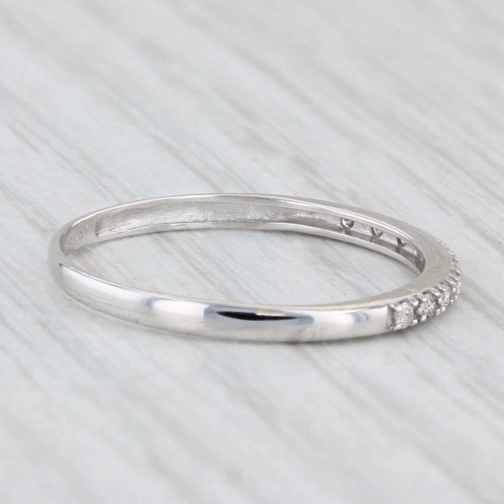 0.12ctw Diamond Wedding Band 10k White Gold Size 8.25 Stackable Ring