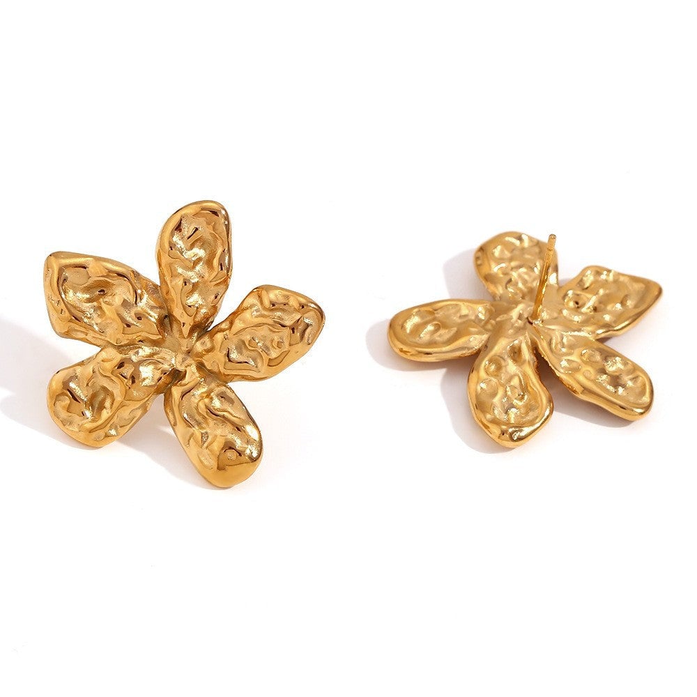 Retro Vintage Fashion Flower Stainless Steel Electroplating Rings