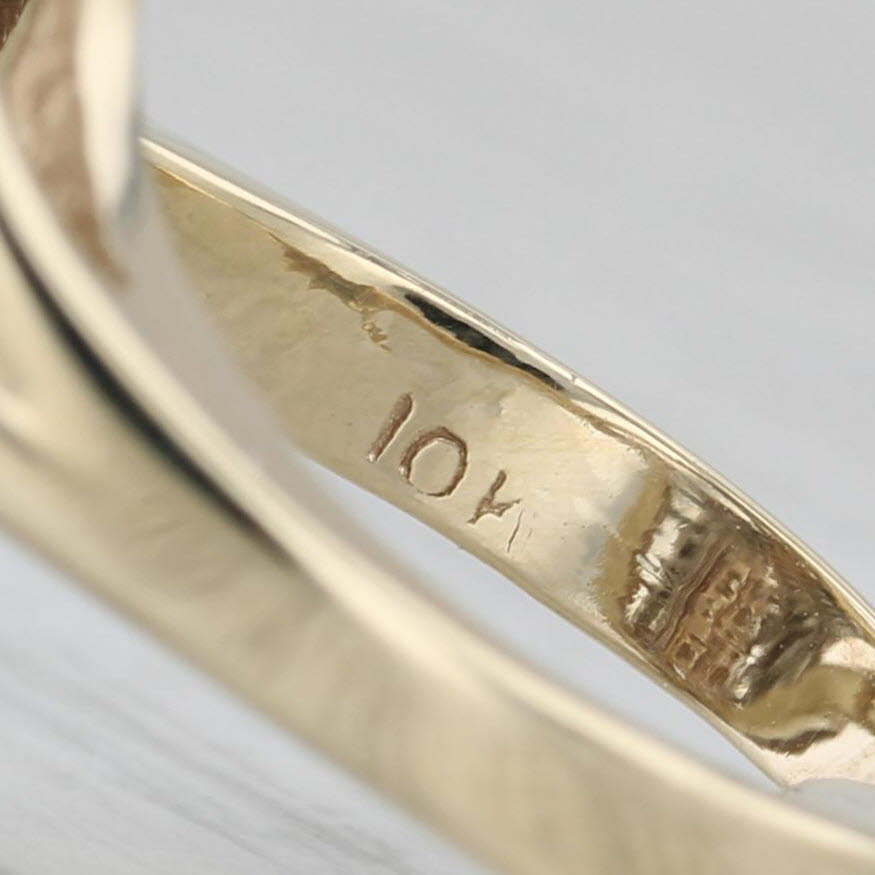 0.94ctw Diamond Bypass Ring 10k Yellow Gold Size 7 Cluster Cocktail