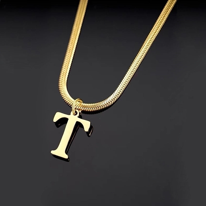 Minimalist Letter Titanium Steel Plating Necklace 1 Piece