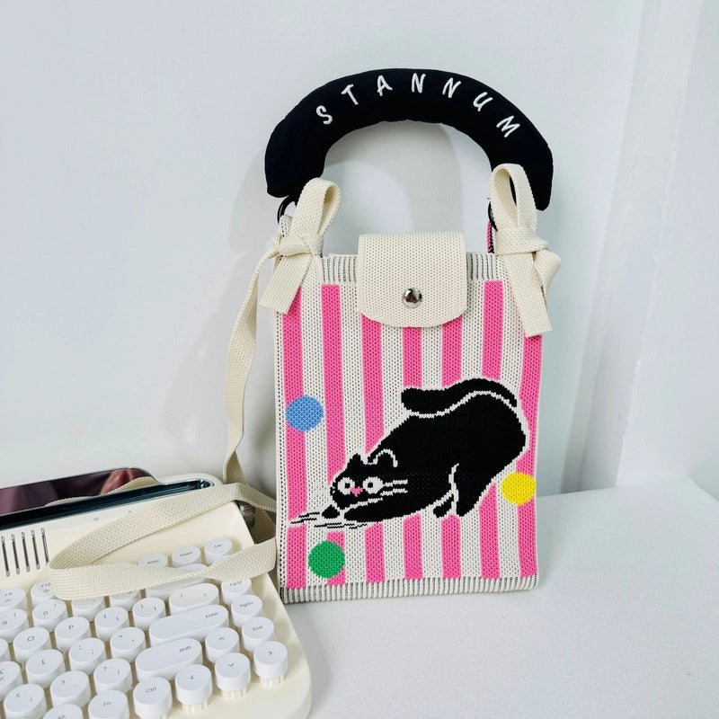 Women's Small Polyester Animal Letter Streetwear Square Magnetic Buckle Handbag