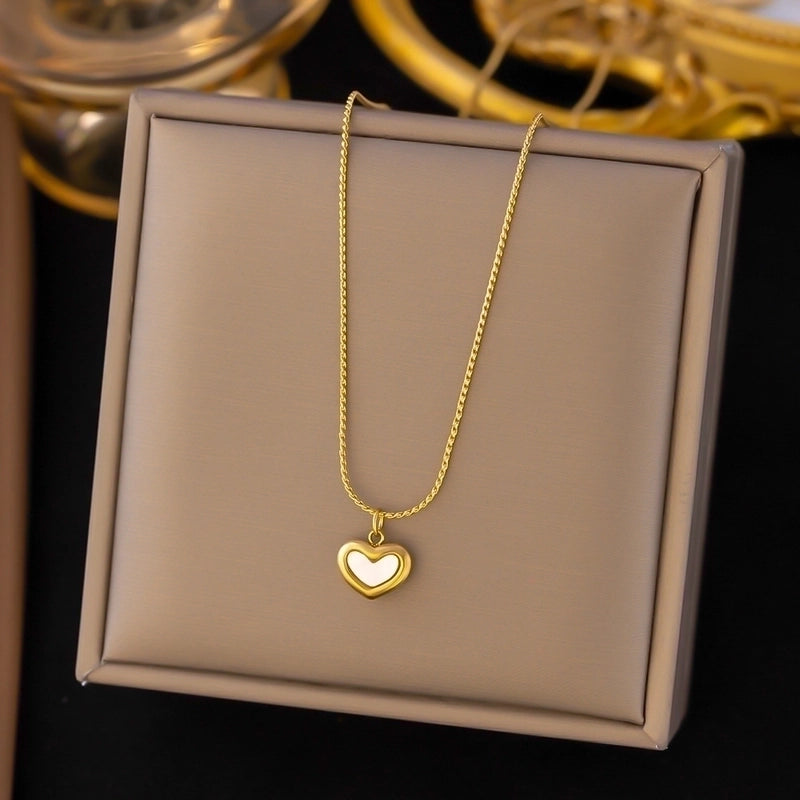 Sweet Minimalist IG Style Starfish Heart Shape Bow Knot Titanium Steel Plating Pendant Necklace