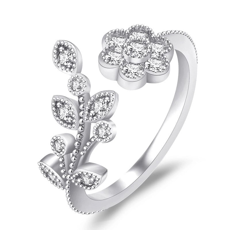 Minimalist Solid Color Copper Plating Inlay Artificial Diamond Rings 1 Piece