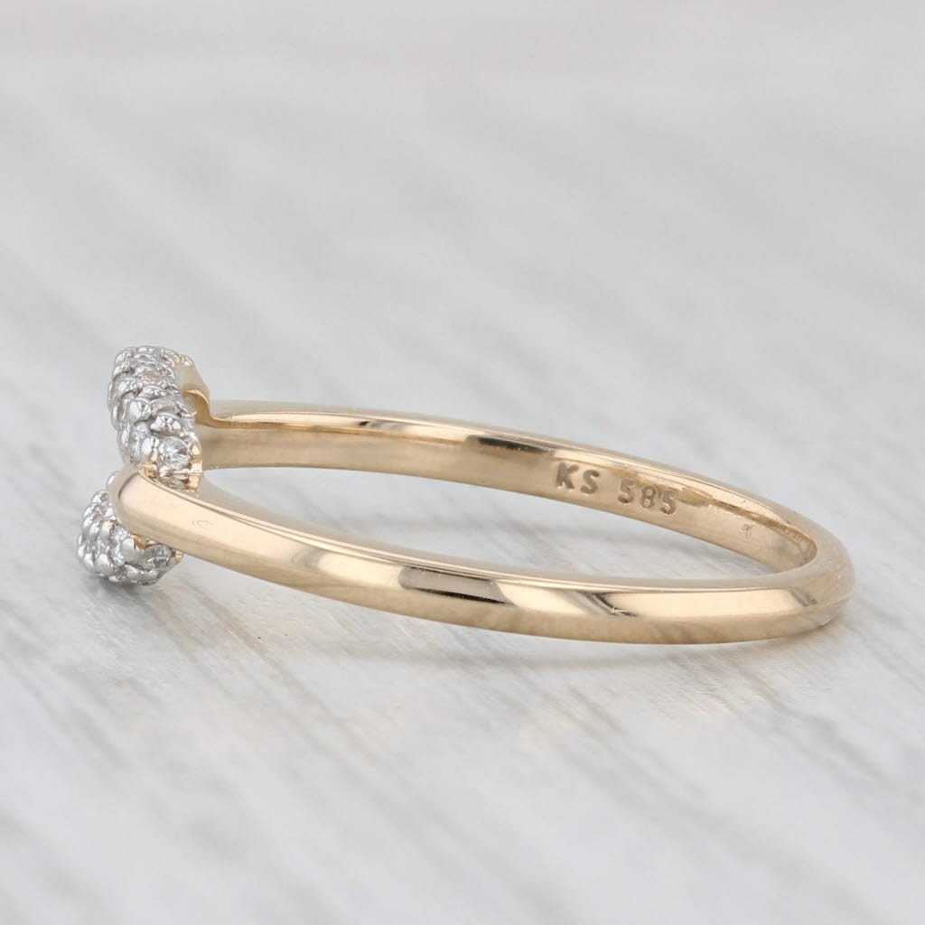 Kendra Scott Fine Elisa Interlocking Band 0.15ctw Diamond Ring Size 8 Stackable