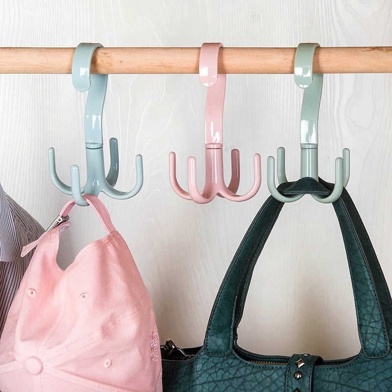 Space Saving Rotated Hanger Hooks Wardrobe Clothes Rack Hanger Organizer Bag Hanger Shoes Belt Scarf Hanging Rack Closet Hanger