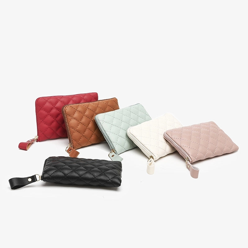 Women's Solid Color Pu Leather Zipper Wallets