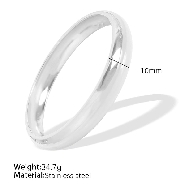 Exaggerated Minimalist Circle Round 304 Stainless Steel 18K Gold Plated Bangle In Bulk