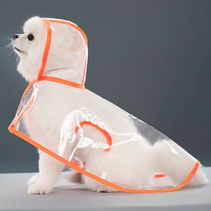 Pet Supplies Dog Raincoat Teddy Small Dog New Transparent Plastic Fashion Poncho Pet Rainy Raincoat Batch