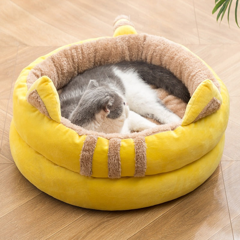 Semi-Enclosed Cat Bed Lounger