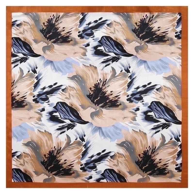 Women's Elegant Flower Satin Printing Silk Scarves