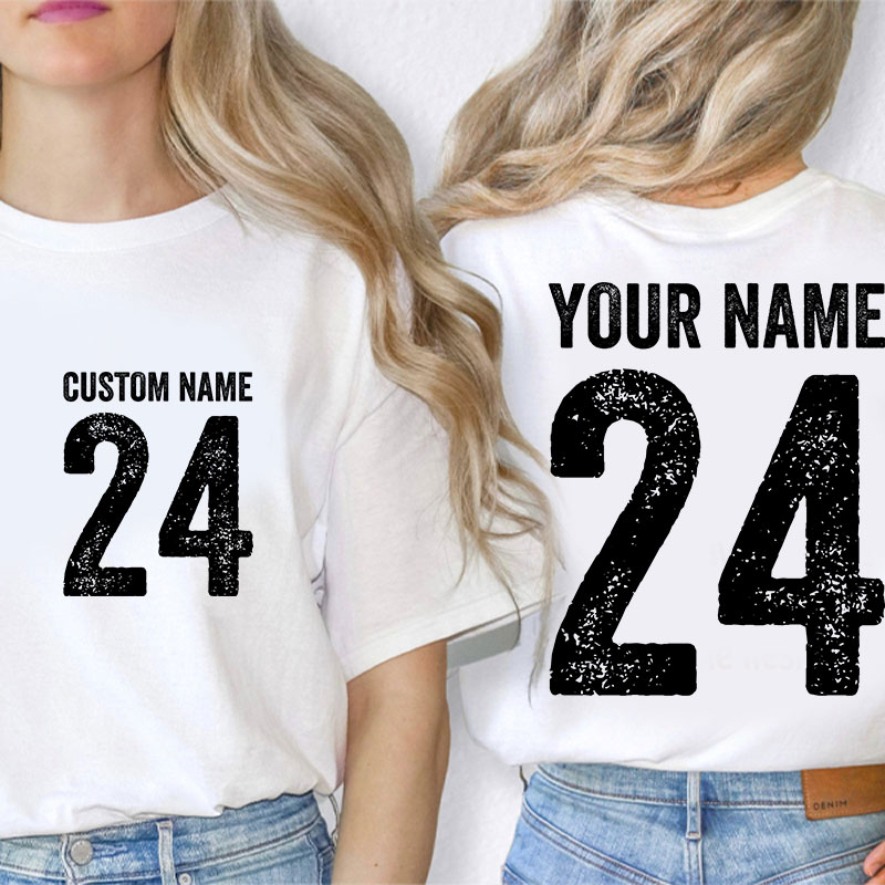 Name And Back Number Teacher Two Sided T-Shirt