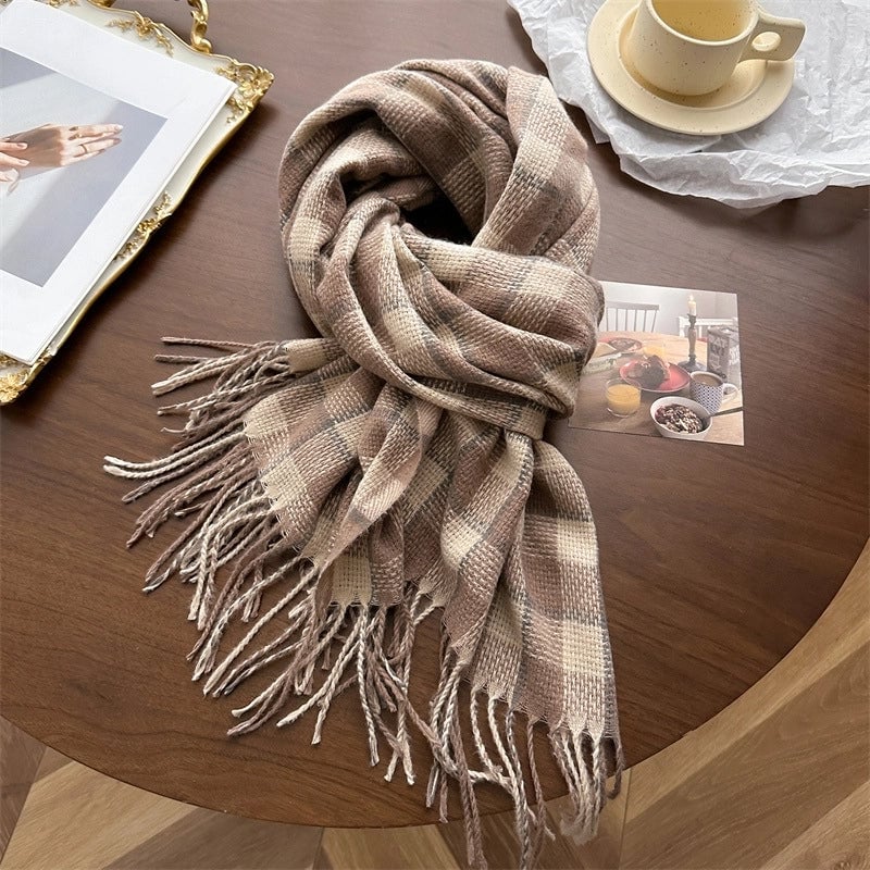 Unisex Business Basic Minimalist Tassel Imitation Cashmere Polyester Scarf