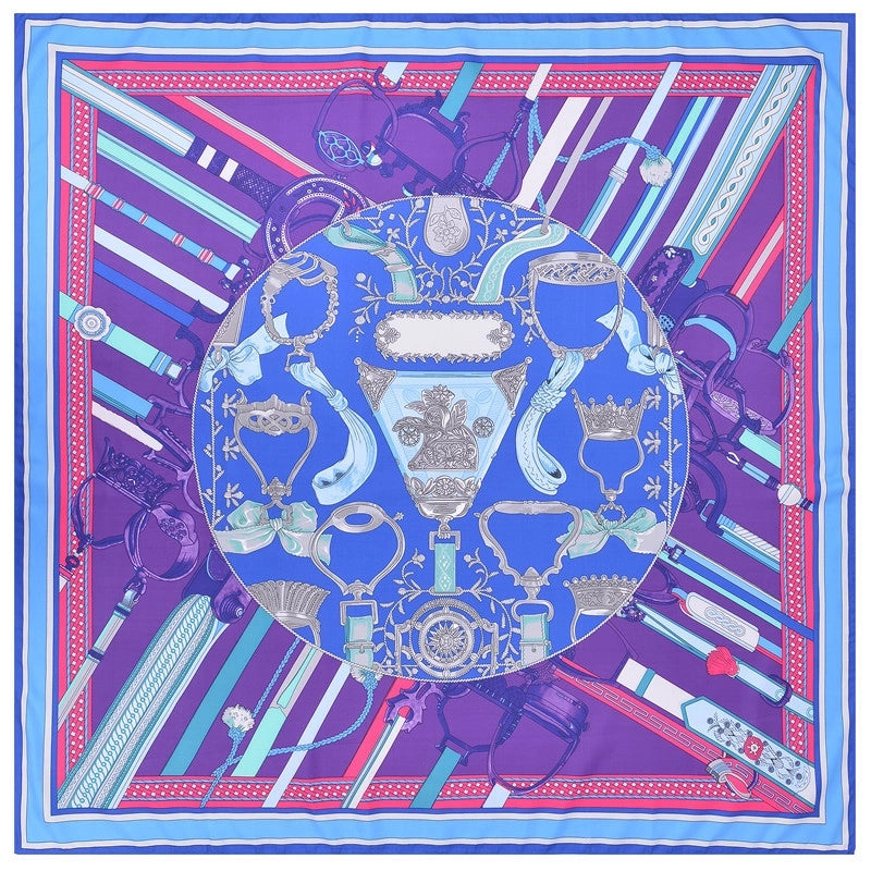 New Fashion Silk Scarf Saddle Decoration Printing Silk Big Square Scarf