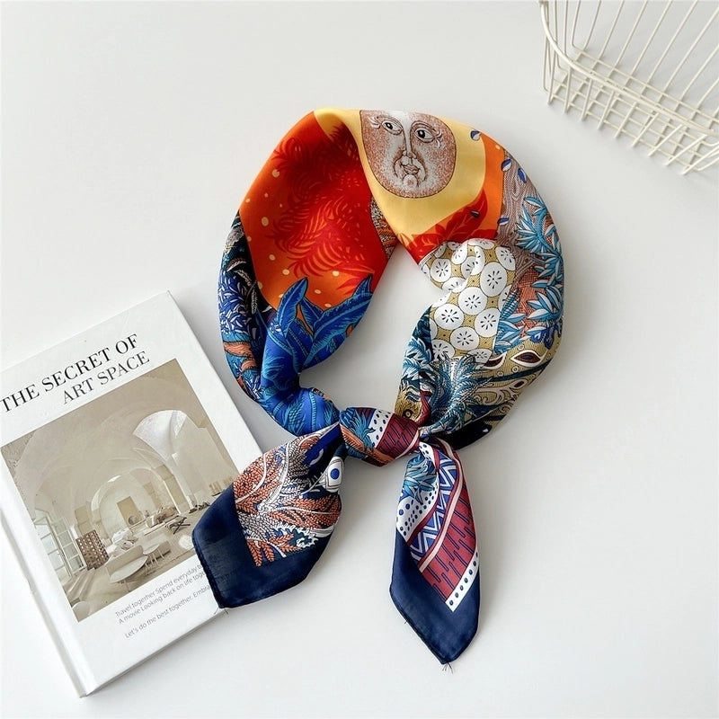 Women's Preppy Style Sweet Minimalist Plant Polyester Printing Silk Scarf
