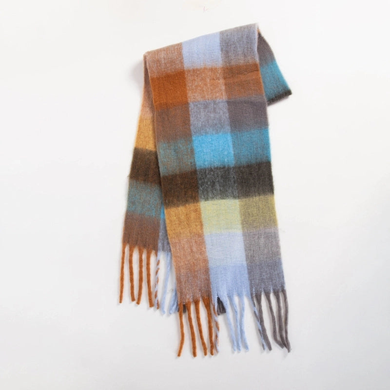 Women's Sweet Color Block Polyester Scarf