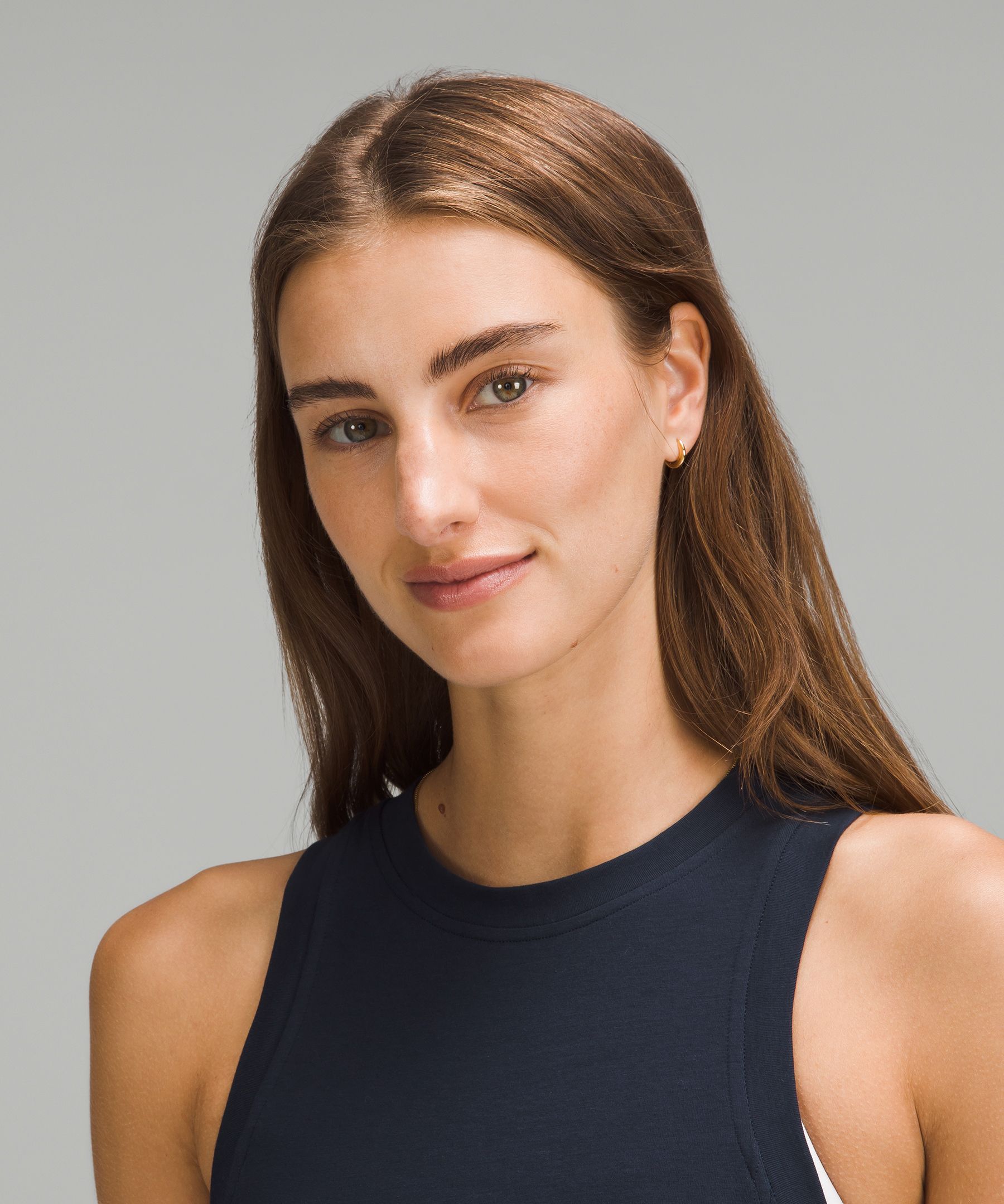 Long Cotton Crewneck Tank Top