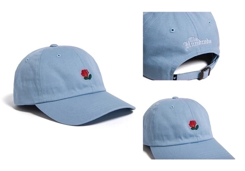 Unisex Korean Style Flower Embroidery Crimping Baseball Cap