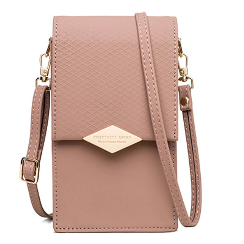 Cross-border Mobile Phone Bag Female Japanese And Korean Partysu Verticle Square Metal Buckle Simple Shoulder Bag