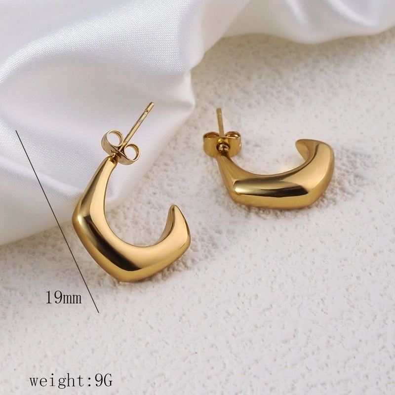 12 Pieces Minimalist Commute Geometric Heart Shape Plating Titanium Steel Drop Earrings Earrings Ear Studs