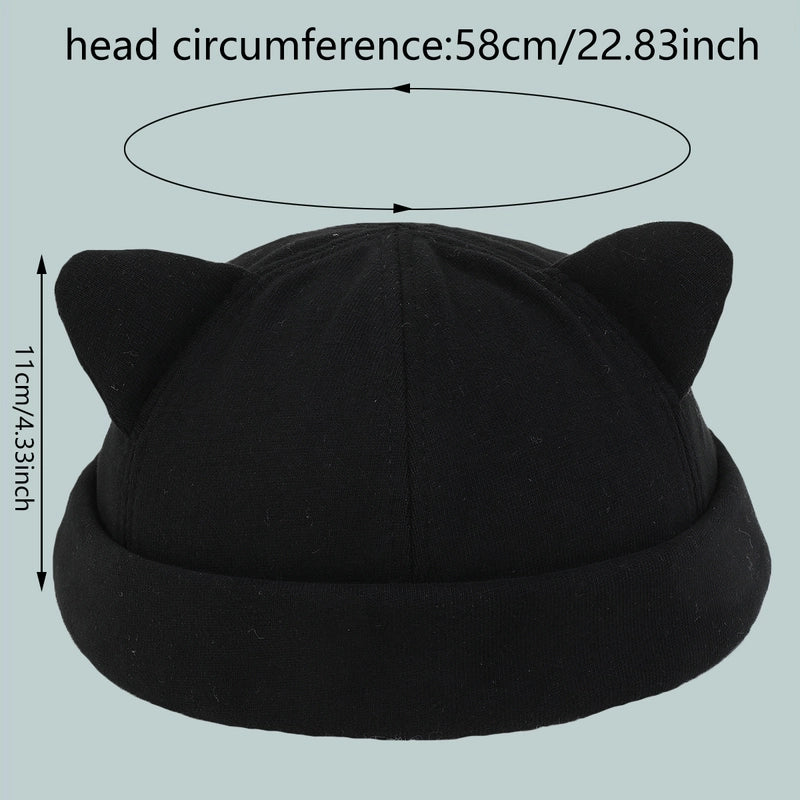 Unisex Cute Minimalist Solid Color Eaveless Beanie Hat