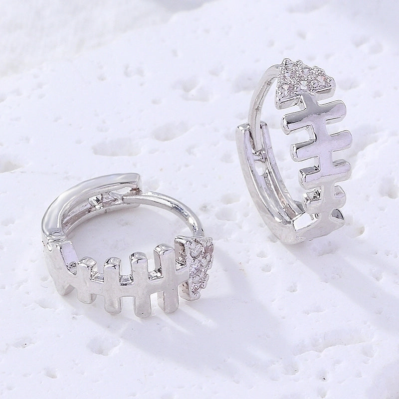 1 Pair IG Style Retro Minimalist Geometric Round Plating Inlay Copper Zircon K Gold Plated Ear Studs