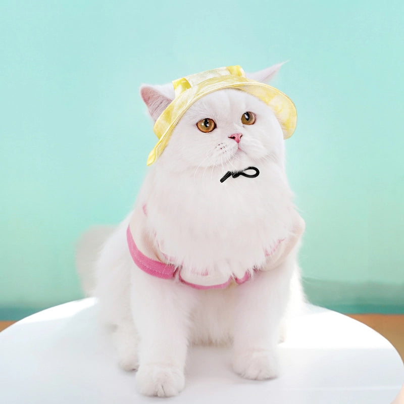 Dog Cat Sun-proof Anti-tightening Hat Anti-release Ear Adjustable Rope Buckle Fisherman Hat Pet Supplies