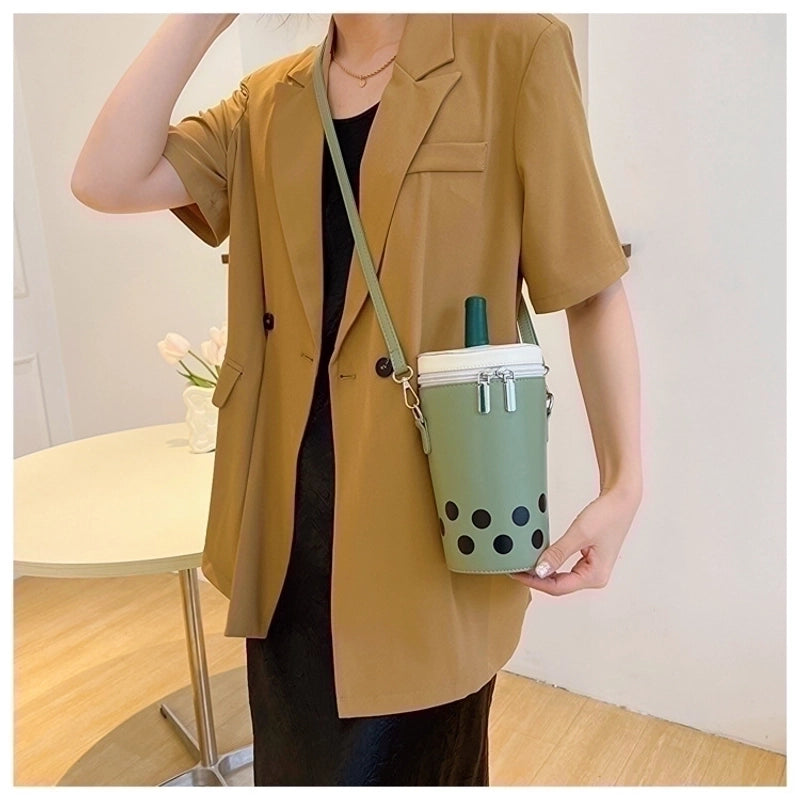 Women's Pu Leather Food Streetwear Square Zipper Crossbody Bag