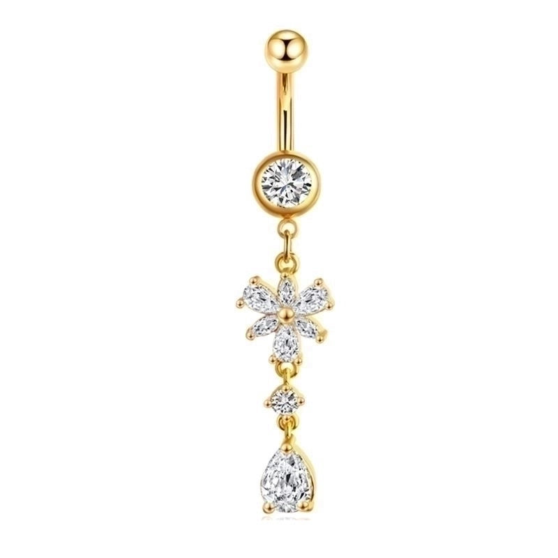 15 Pieces Minimalist Heart Shape Pineapple Butterfly Plating Inlay Stainless Steel Zircon Navel Stud
