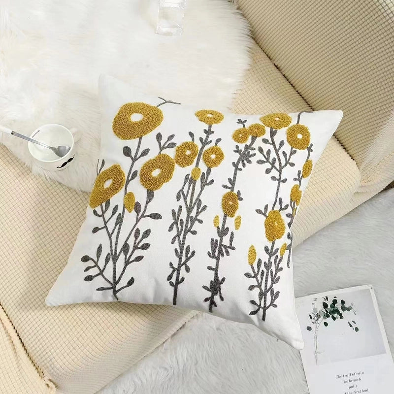 Fashion Flower Canvas Throw Pillow
