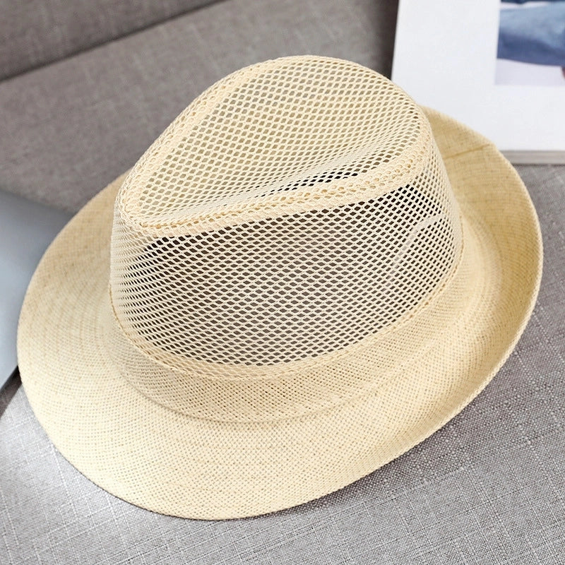 Men's Minimalist Solid Color Crimping Fedora Hat