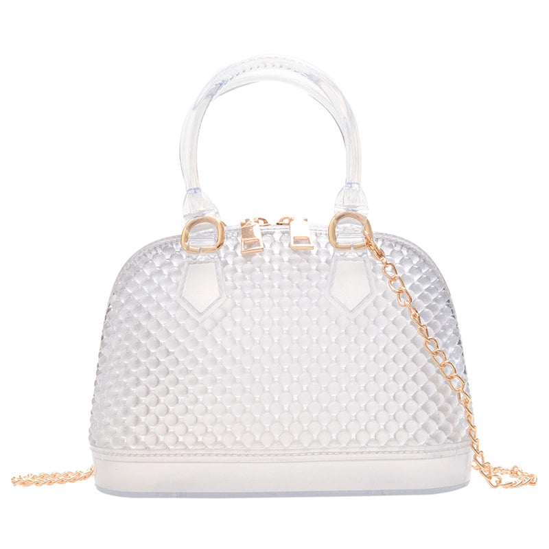 Women's Pvc Solid Color Fashion Shell Zipper Shoulder Bag Crossbody Bag Dome Bag