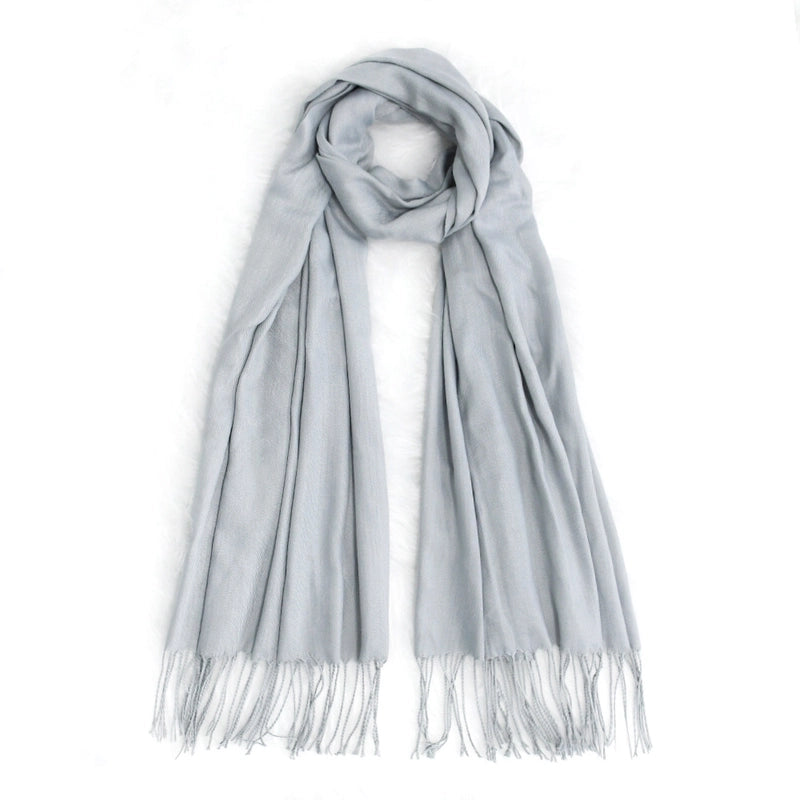 Autumn And Winter Solid Color Cashmere Scarf Women's Red Annual Meeting Printed LOGO Embroidery 200g Warm Shawl Scarf