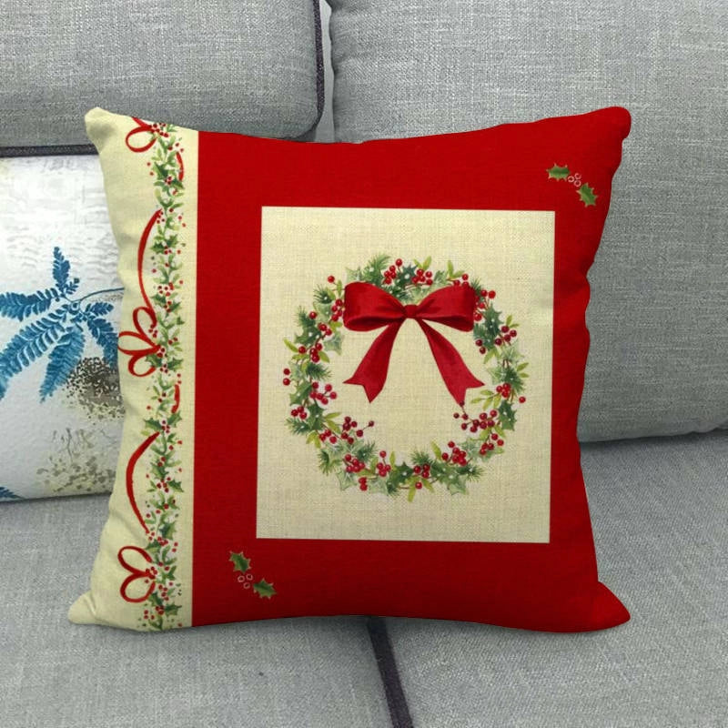 Christmas Casual Cartoon Linen Pillow Cases Couch & Sofa Decor