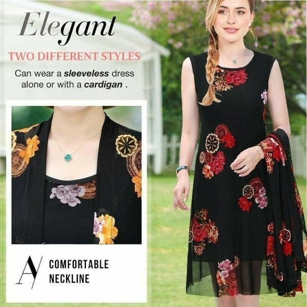 Conjunto de vestido con estampado floral para mujer