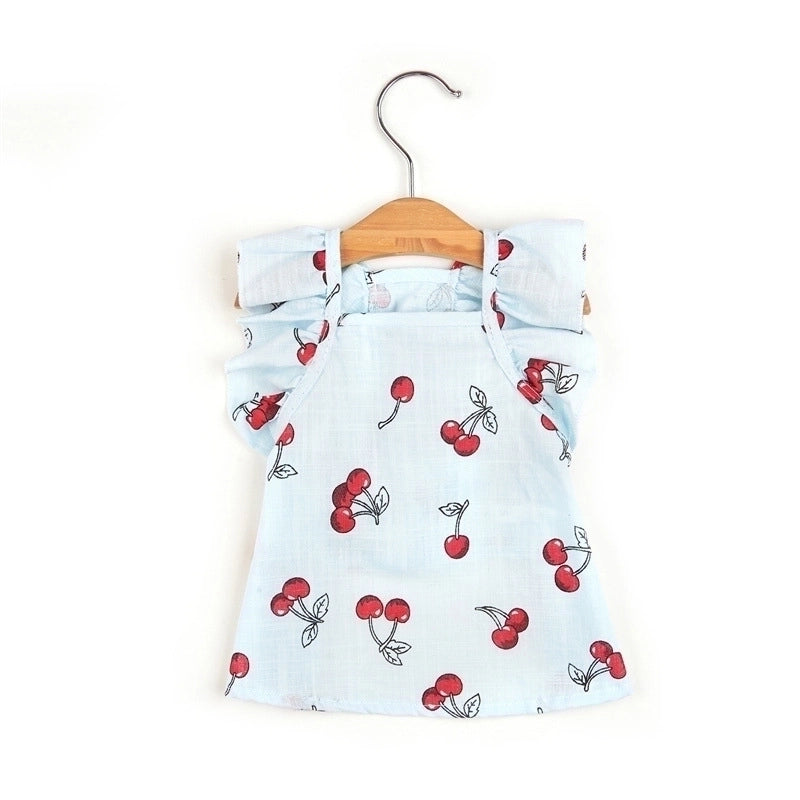 Pastoral Cotton Cherry Pet Clothing