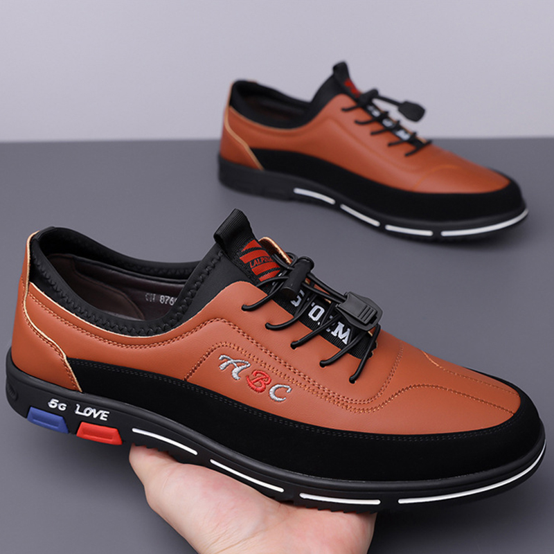 Men Casual Leather Shoes Fashion Loafers Comfortable Business Male Shoes Spring Autumn Light Plus Size Footwear New Man Sneakers