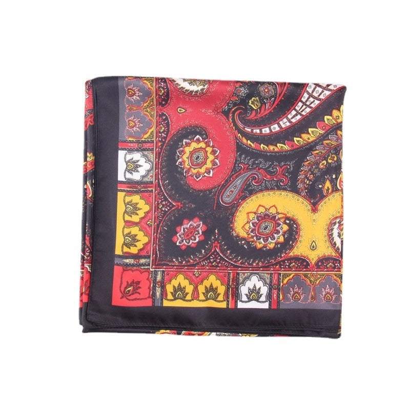 Silk Scarf 130cm Twill Silk Large Square Print Ladies Shawl Scarf