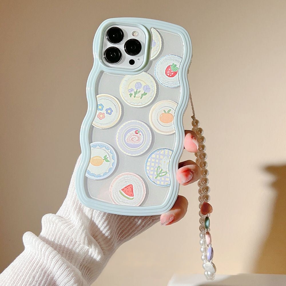 📱📱Case protector for iPhone Oil Painting illustrated Pearl bracelet