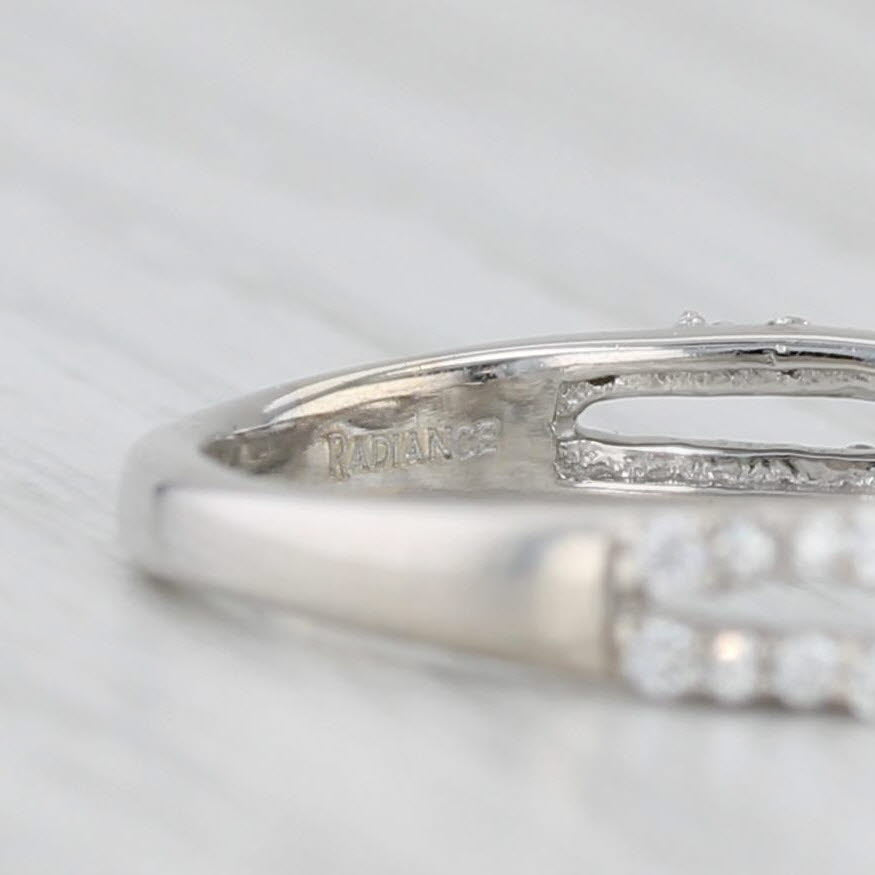 0.33ctw Woven Diamond Band 14k White Gold Stackable Wedding Ring Size 8.25