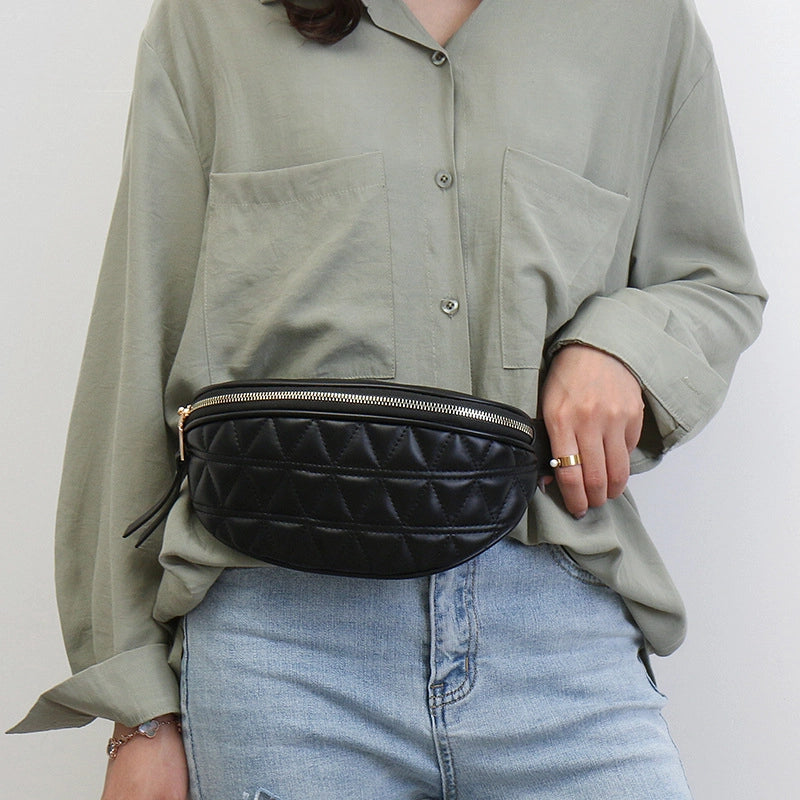 Waist Bag For Women  New Autumn And Winter Rhombus Wide Shoulder Strap Chest Bag Multi-purpose Fashion Girl Waist Bag Messenger Bag