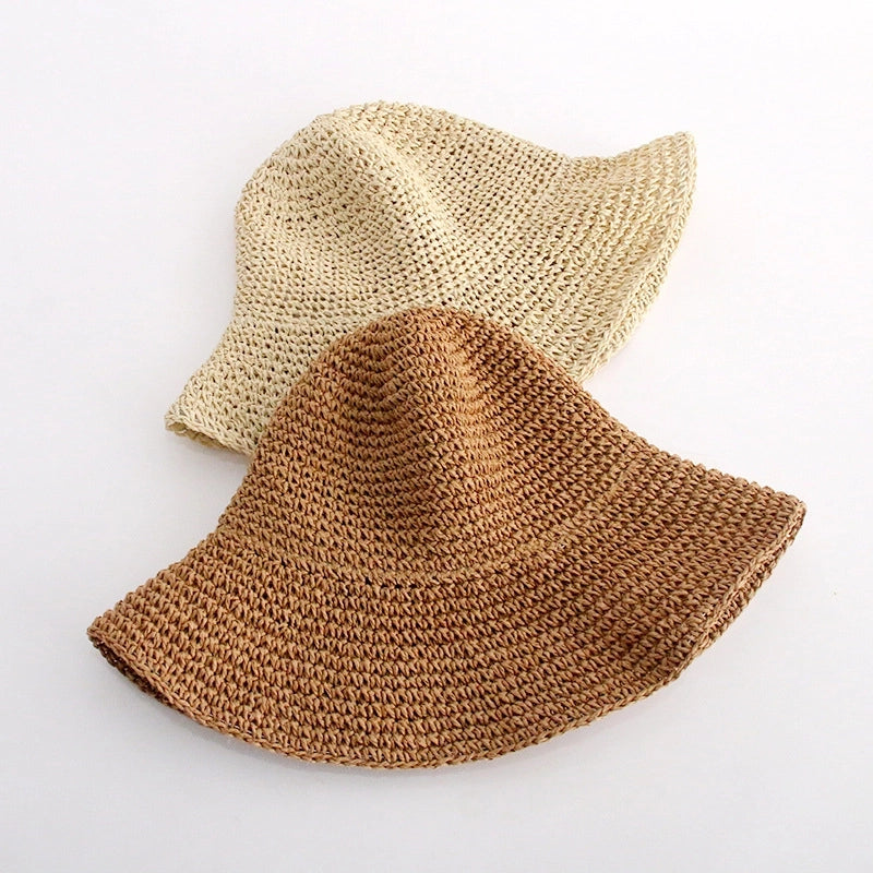 Summer Straw Hat Female Sun Protection Beach Sun Hat Holiday Sun Hat Seaside Big Brim Fisherman Hat Sun Protection Hat Handmade