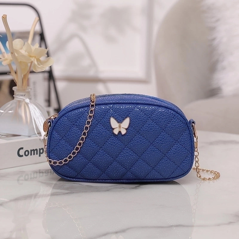 Women's Pu Leather Solid Color Streetwear Oval Zipper Cloud Shape Bag