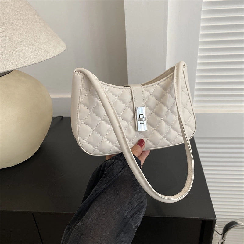 Women's Small Pu Leather Solid Color Streetwear Square Zipper Shoulder Bag